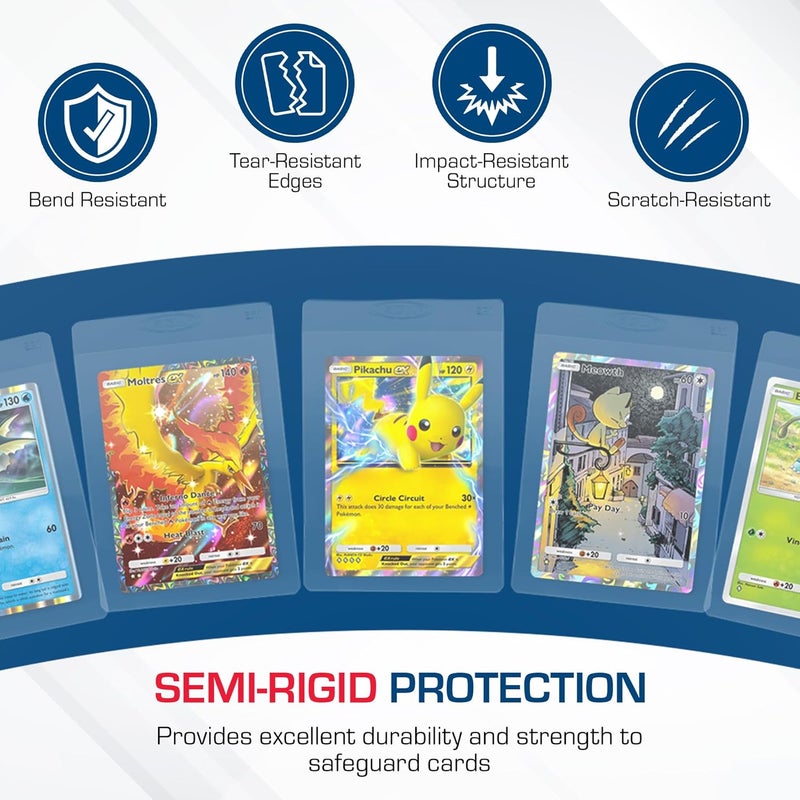 BCW حامل بطاقات شبه صلب #1 | 50 عبوة | أكمام بطاقات شبه صلبة للتقييم | تقديم PSA لبطاقات الرياضة، بوكيمون، والتذكارات - Image 4